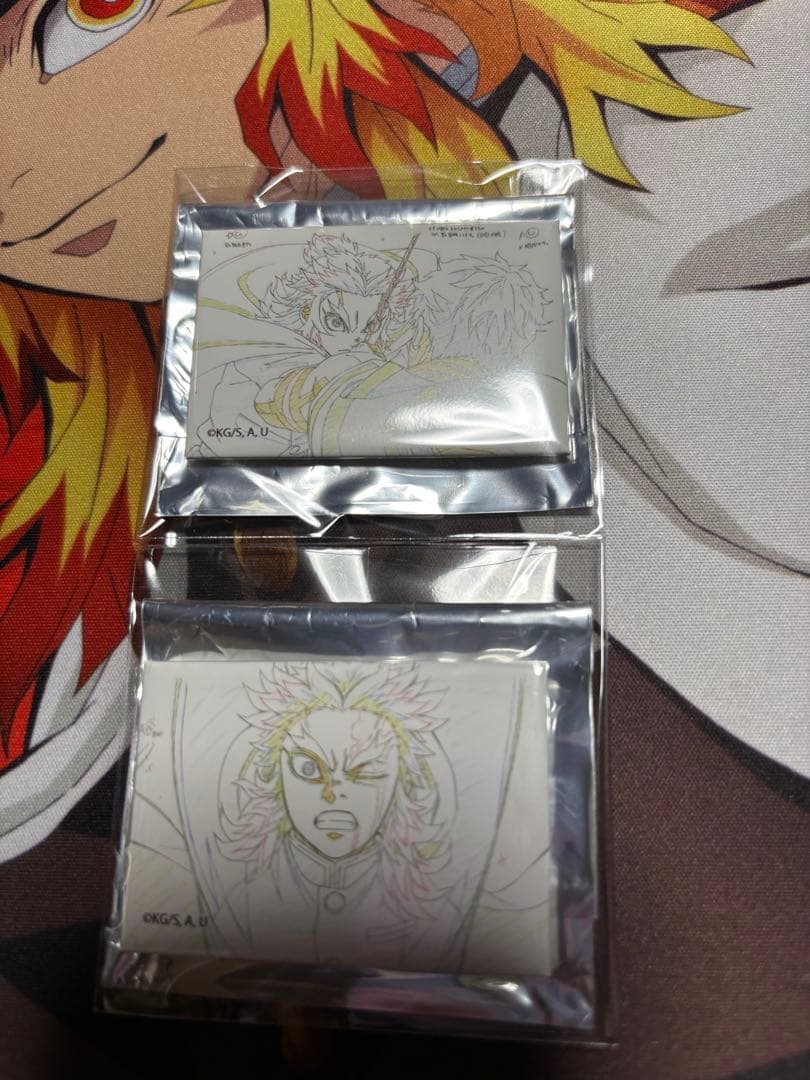 た*ん様 鬼滅　原画　スクエア缶バッジ　煉獄杏寿郎