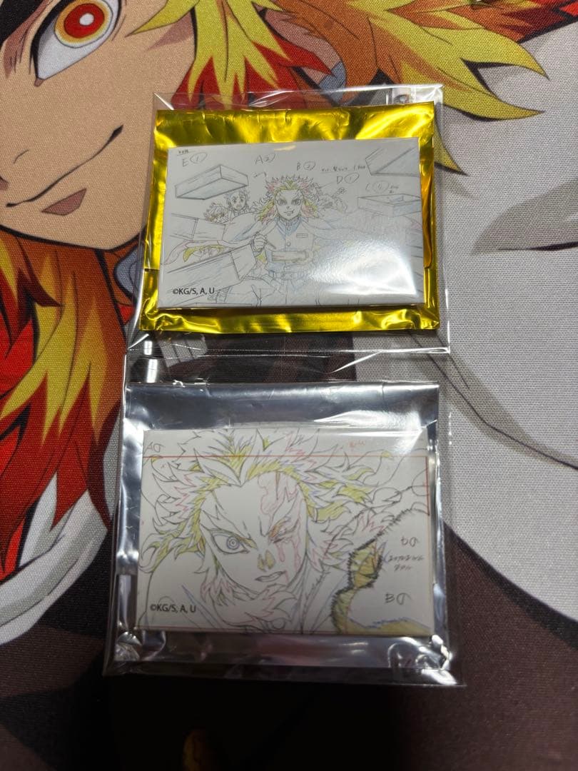 た*ん様 鬼滅　原画　スクエア缶バッジ　煉獄杏寿郎