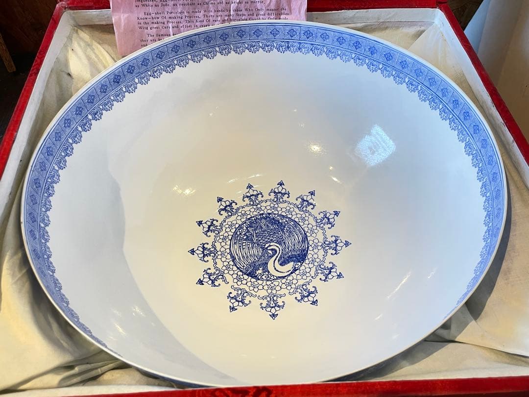 【中国 景徳鎮/大丼】中国陶器 中国 骨董品 山水楼閣人物文絵