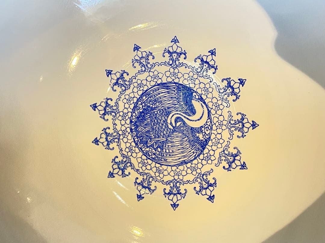 【中国 景徳鎮/大丼】中国陶器 中国 骨董品 山水楼閣人物文絵