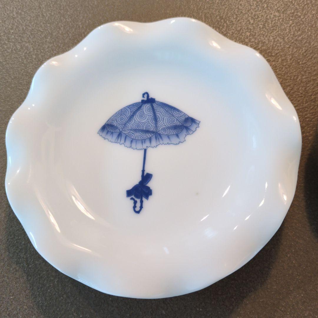 深川製磁　巴里1900 ペア小皿　ブルーチャイナ