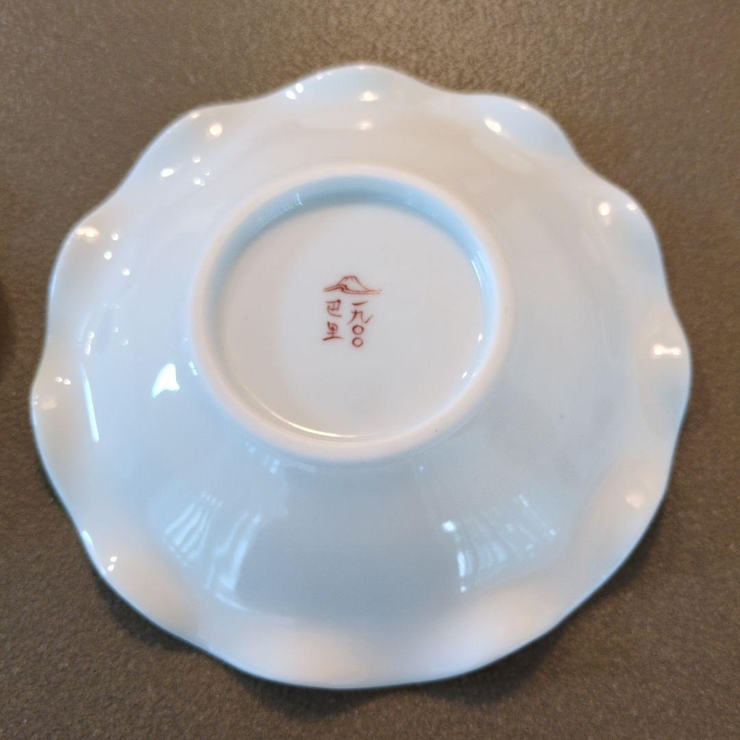 深川製磁　巴里1900 ペア小皿　ブルーチャイナ