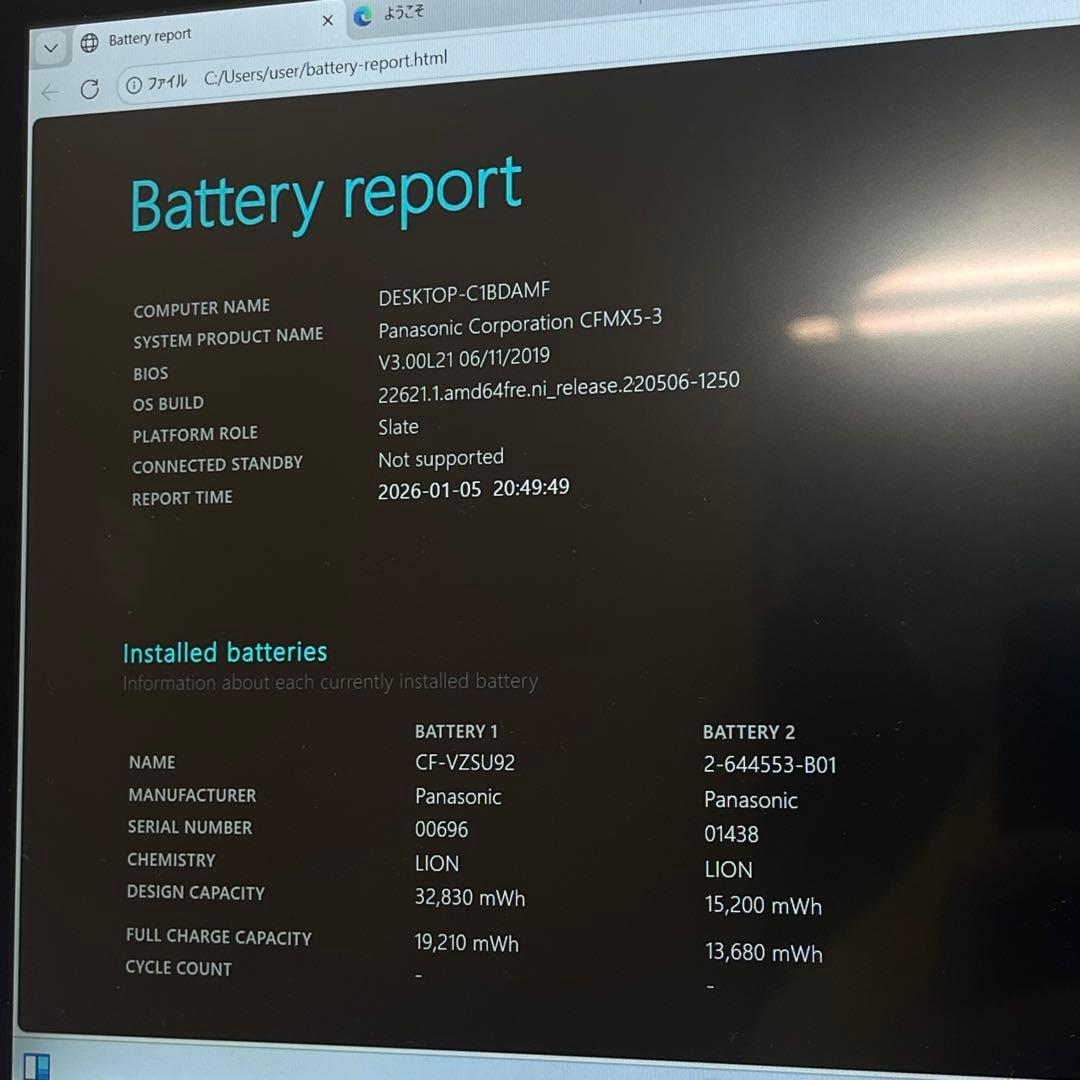 Windowsノート本体 #741 PANASONIC CF-MX5 i5-6300U 8GB 256GB