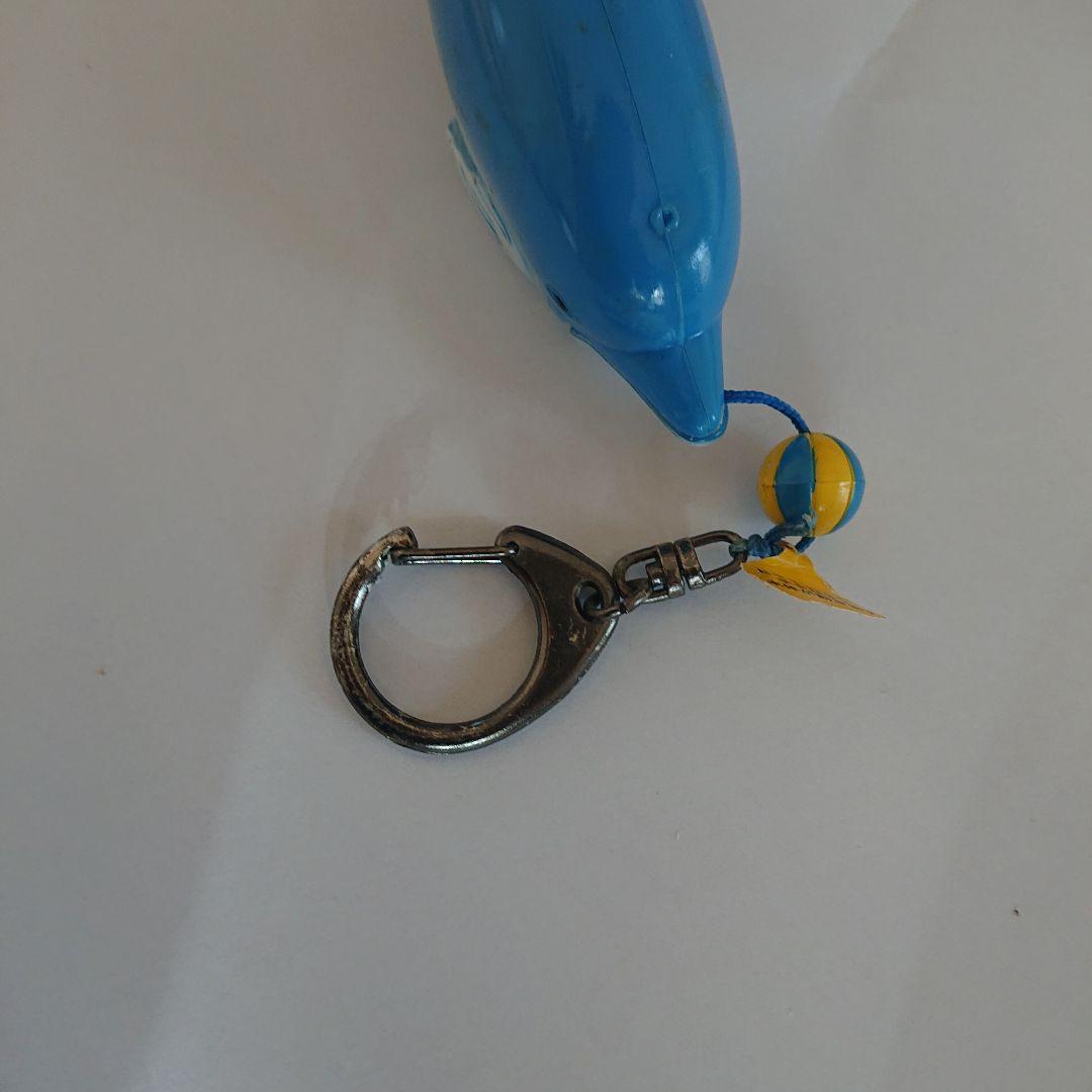 レトロ珍品☆イルカ ストラップ 青 ボール付き