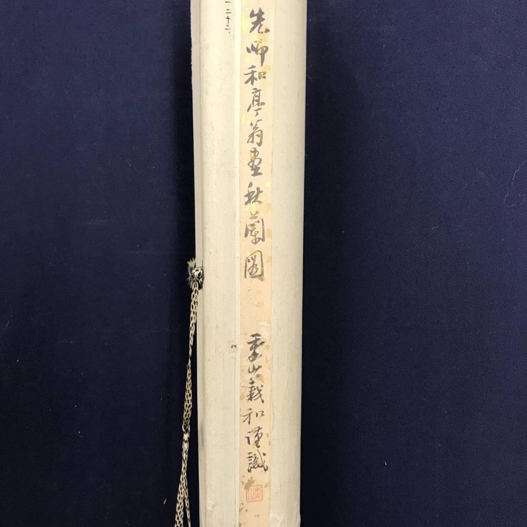 真作/滝和亭/秋蘭図/ラン図/花図/花鳥図/掛軸☆宝船☆AE-415