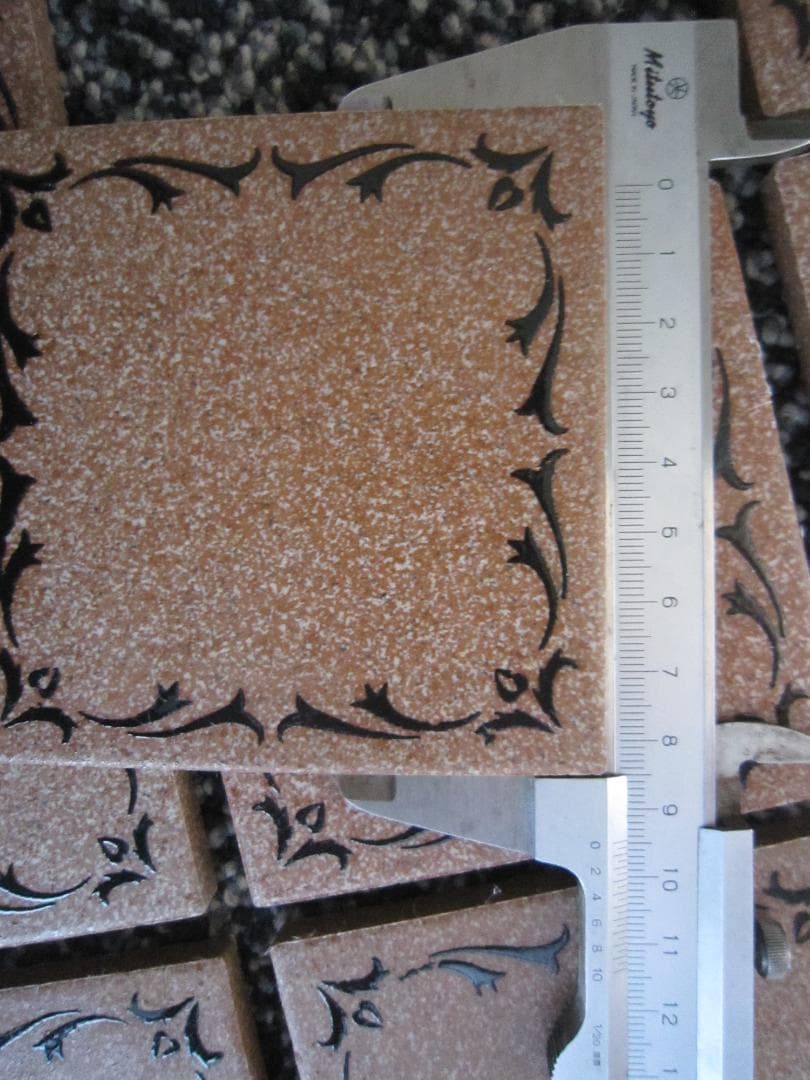 昭和６0年前後　廃盤モザイクタイル 縁回り釉薬花柄 20シートまとめて