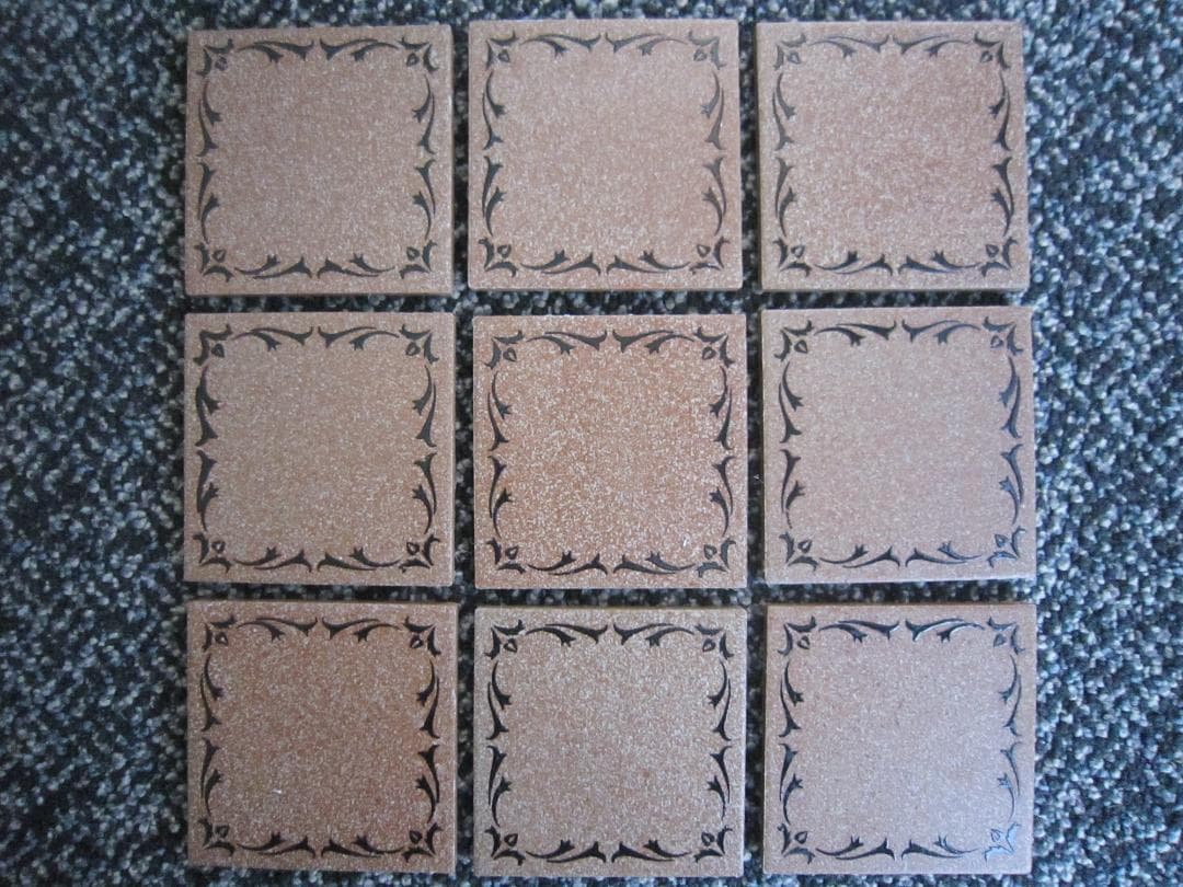 昭和６0年前後　廃盤モザイクタイル 縁回り釉薬花柄 20シートまとめて