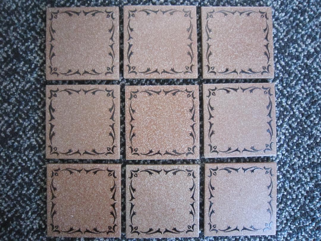 昭和６0年前後　廃盤モザイクタイル 縁回り釉薬花柄 20シートまとめて