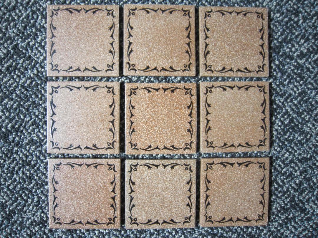 昭和６0年前後　廃盤モザイクタイル 縁回り釉薬花柄 20シートまとめて