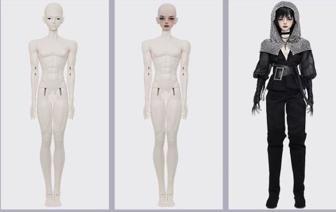 AX105 BJD 1/4 ドール本体 Jinche 球体関節人形 ハンドメイド