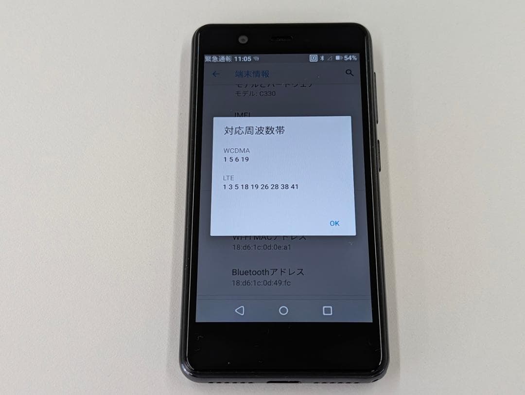 Rakuten Mini スマートフォン 黒(濃青)　Band1対応
