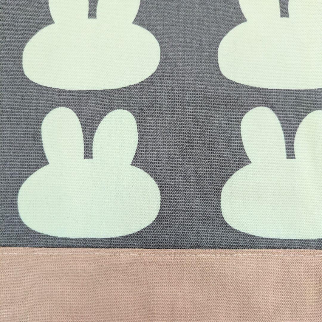 裏地キルティング大きめレッスンバッグ、上履き袋、体操着袋、巾着　うさぎ柄×ピンク