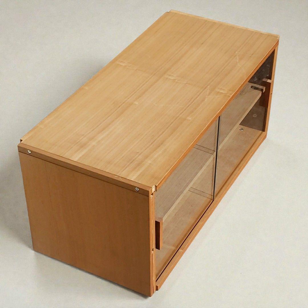 希少 無印良品 ユニットシェルフ用 ボックス ガラス扉 廃盤