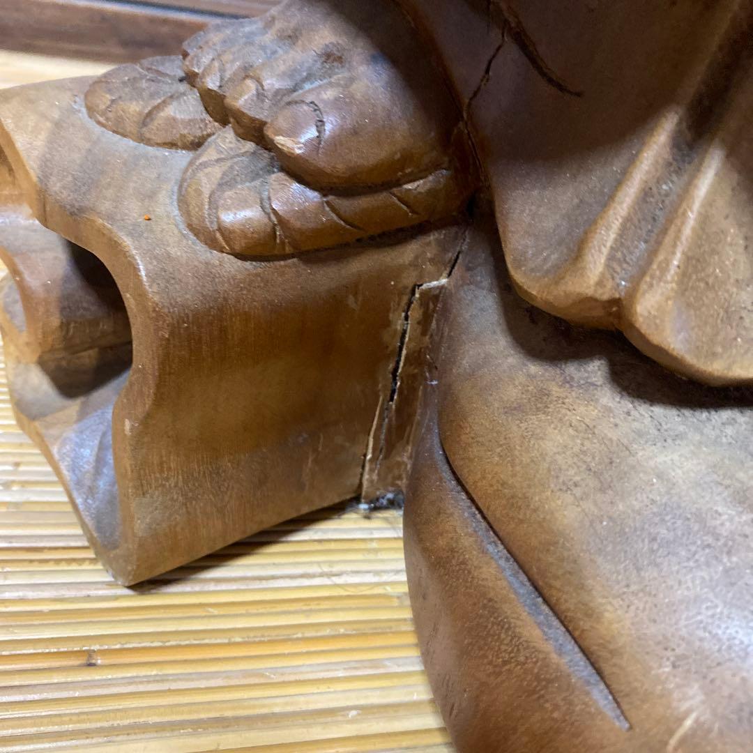 木製 笑顔の仏像 約77センチ