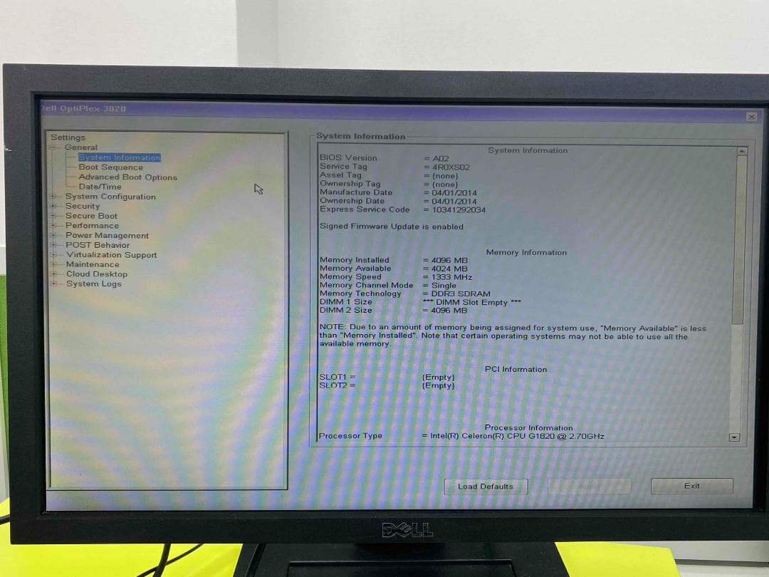 3台_DELL OPTIPLEX3020　各メモリ4GB 　BUSICOM