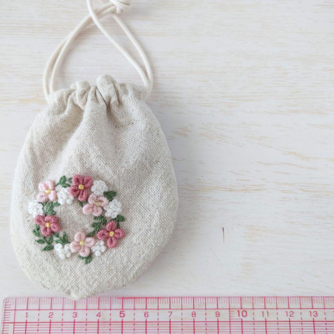 ちっちゃな巾着サシェ/詰替タイプ【フラワーリース】