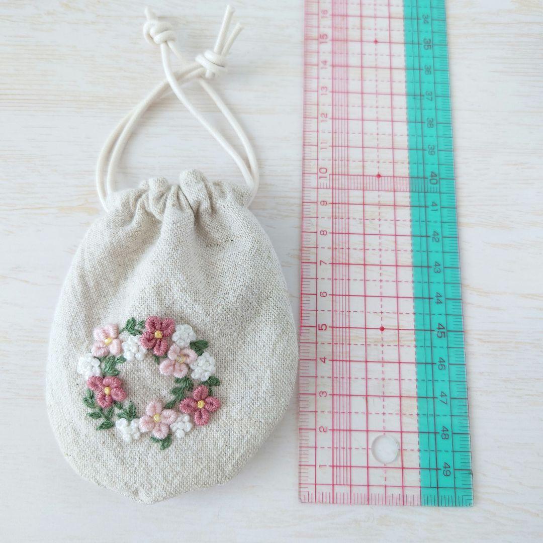 ちっちゃな巾着サシェ/詰替タイプ【フラワーリース】