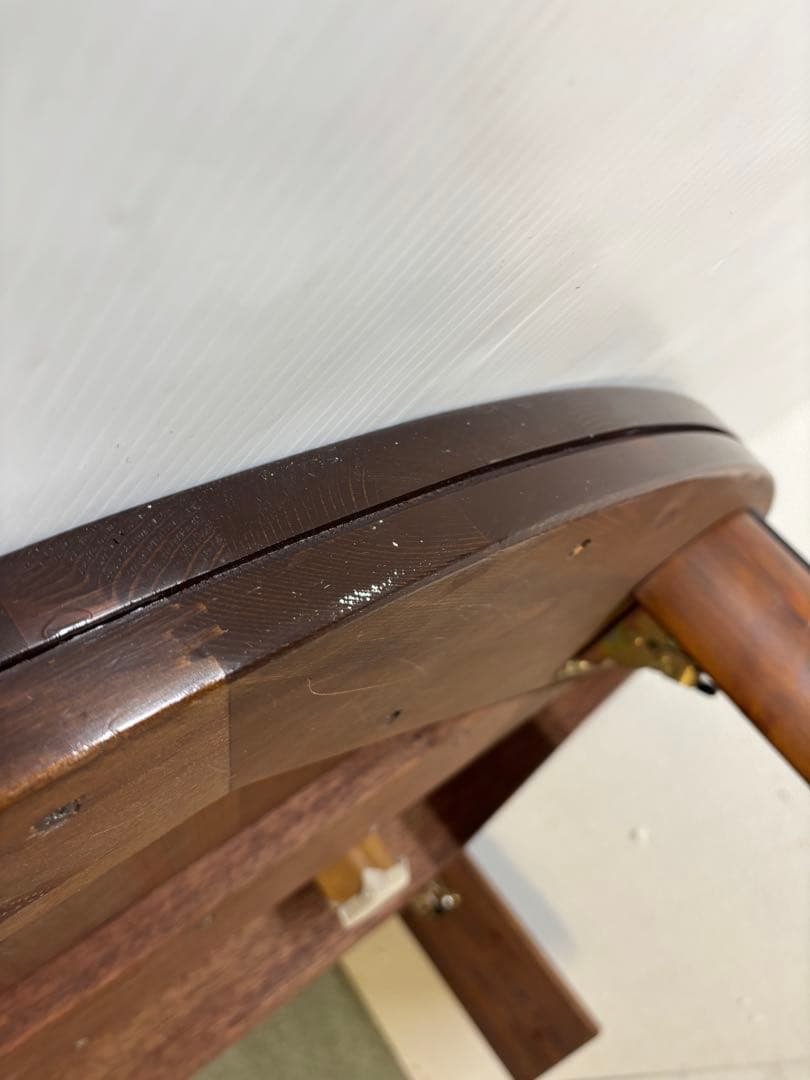 【リペア済み】　125折りたたみ丸テーブル　ちゃぶ台　丸座卓　円形ローテーブル