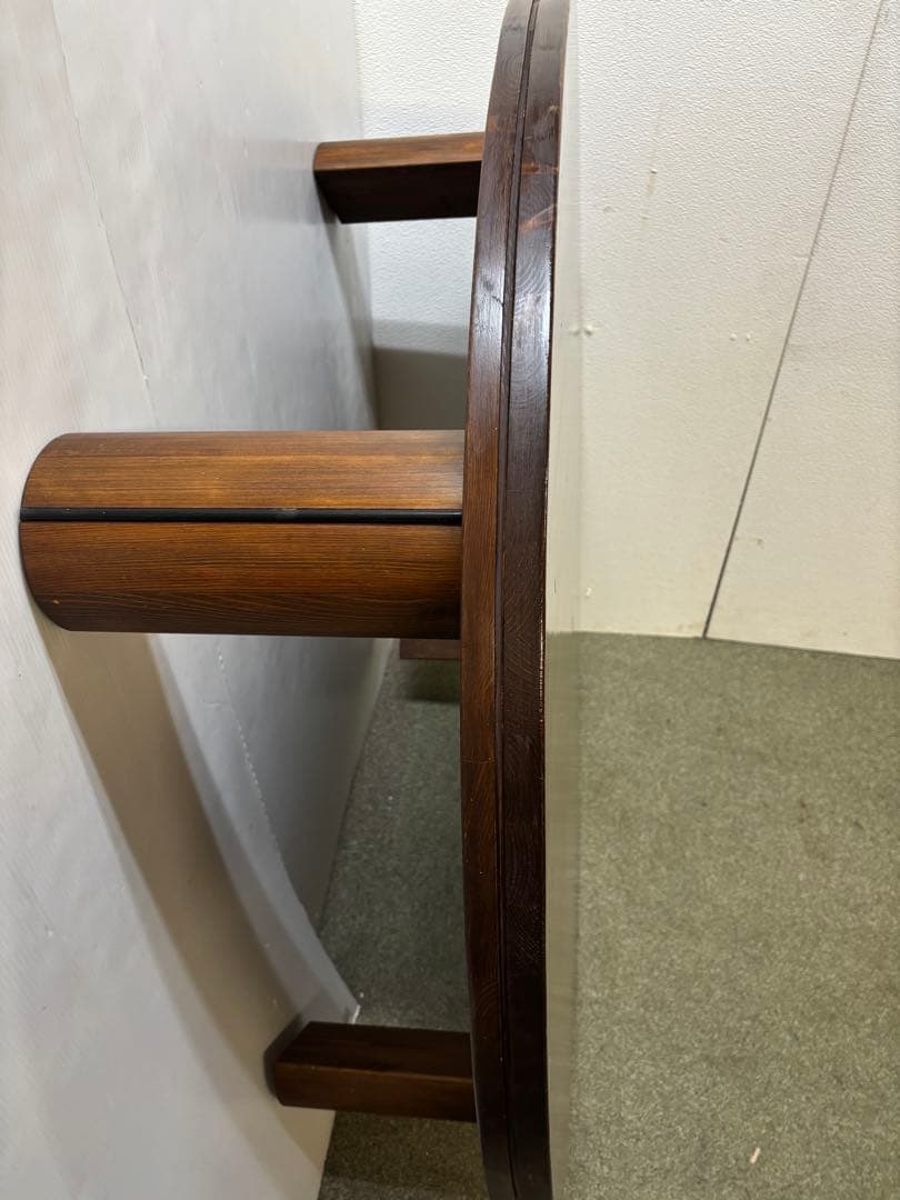 【リペア済み】　125折りたたみ丸テーブル　ちゃぶ台　丸座卓　円形ローテーブル