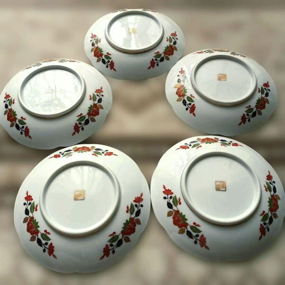 【美品】前畑陶器 庫山窯 金彩 小皿 銘々皿 取り皿 美濃焼　和食器　５枚組