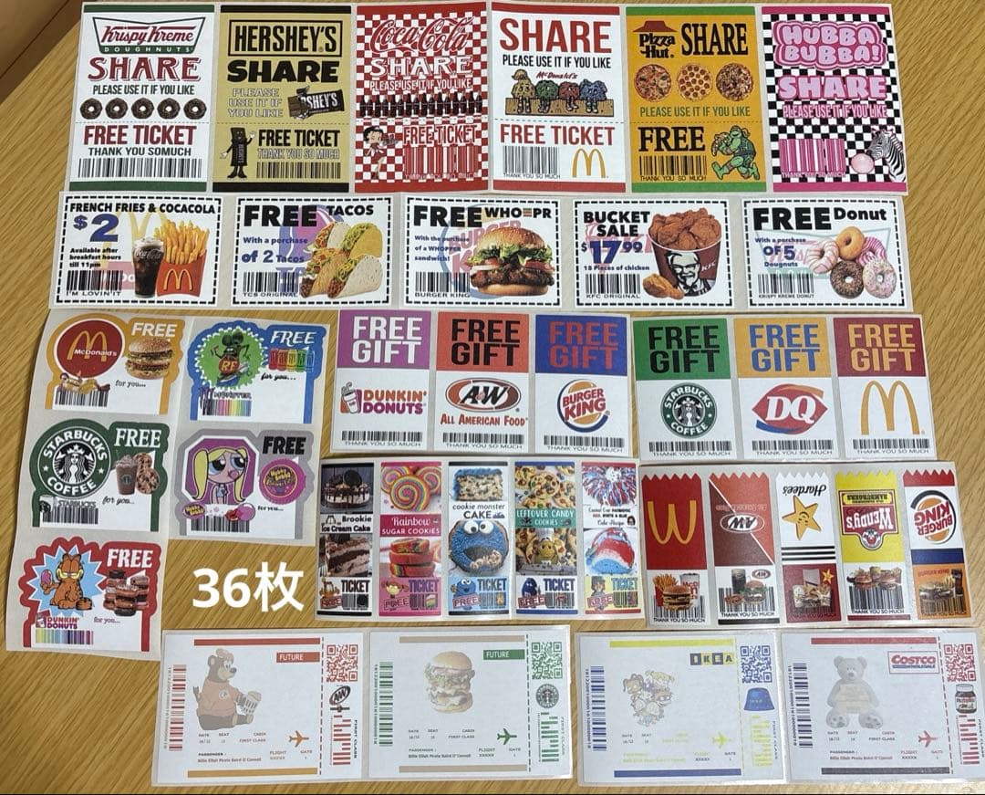 アメキャラ　ロールシール　切り売り　詰め合わせパック300枚　現品限り❣️