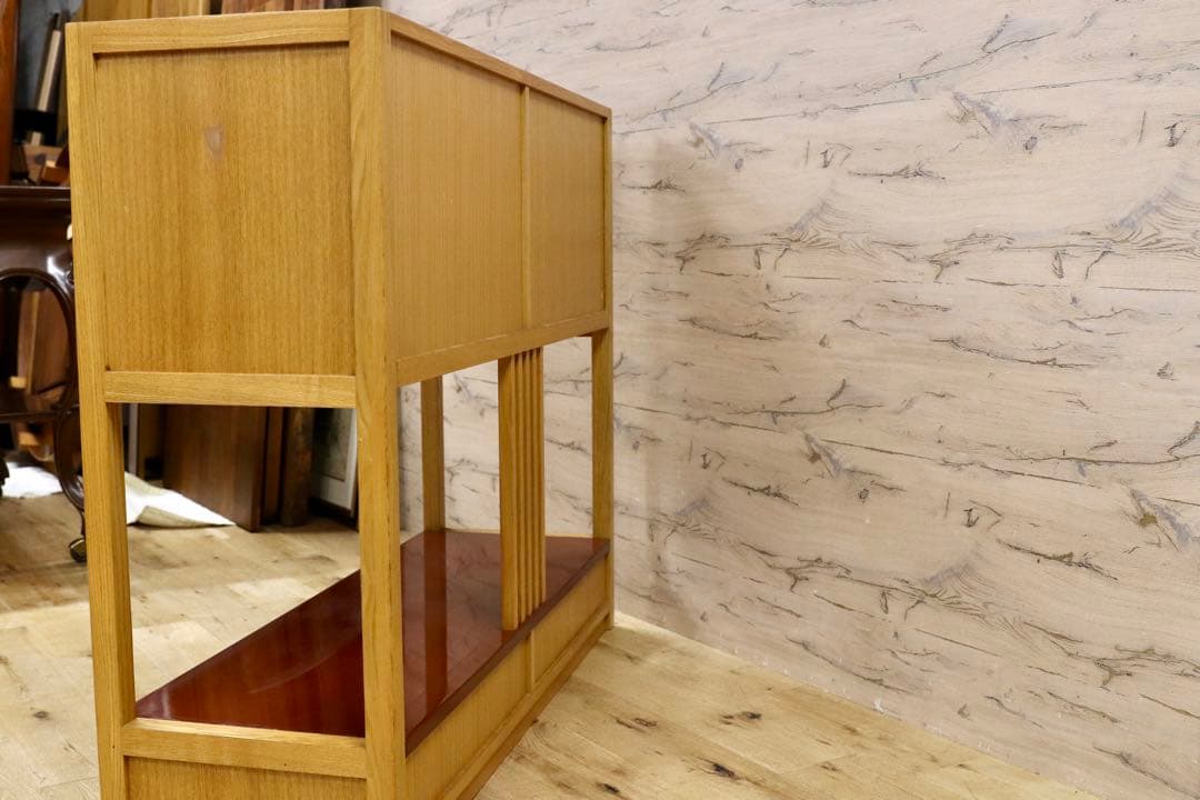 GMHS319○萩原家具 サイドボード リビングボード 茶棚 飾り棚 和モダン