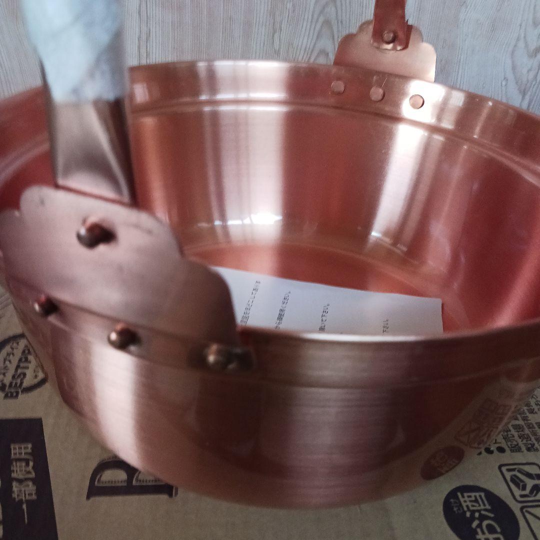 M*K様 未使用品　銅鍋　山菜鍋　吊る　蓋付き　純銅