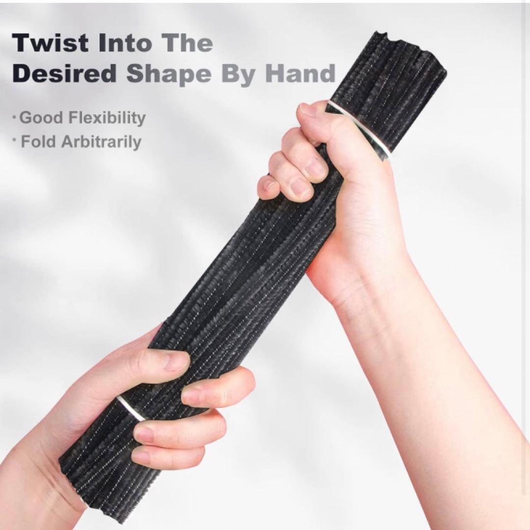 パイプクリーナー 400個 ブラック DIYアートクラフトデコレーション用