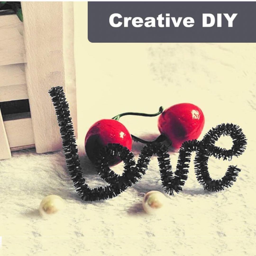 パイプクリーナー 400個 ブラック DIYアートクラフトデコレーション用