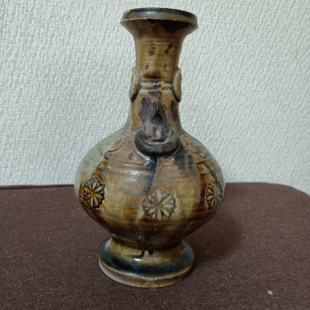 古瀬戸風　仏花器　印花