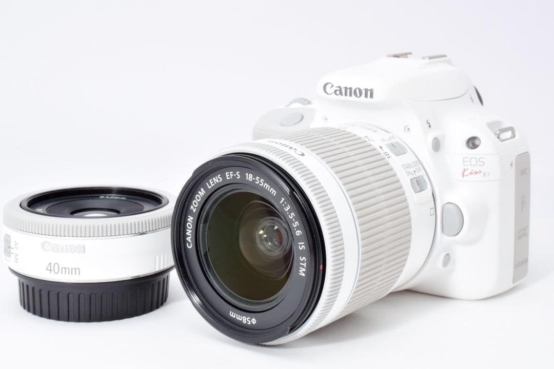 新品級✨️キヤノン EOS KissX7 ホワイト✨️単焦点 ダブルレンズ 軽量