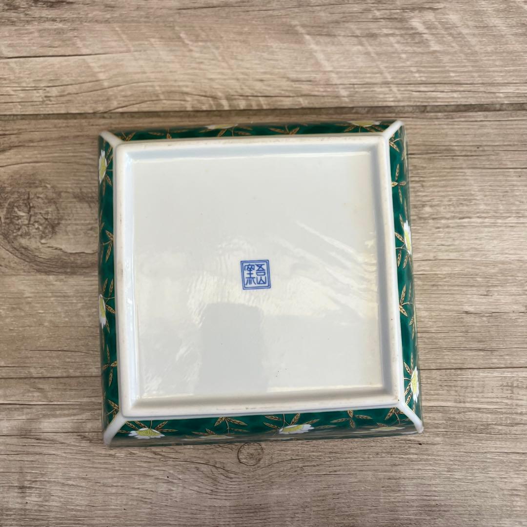 E-2 美濃焼 吾山窯 角鉢 3客セット 色絵 花鳥文 盛り鉢 盛付皿 和食器