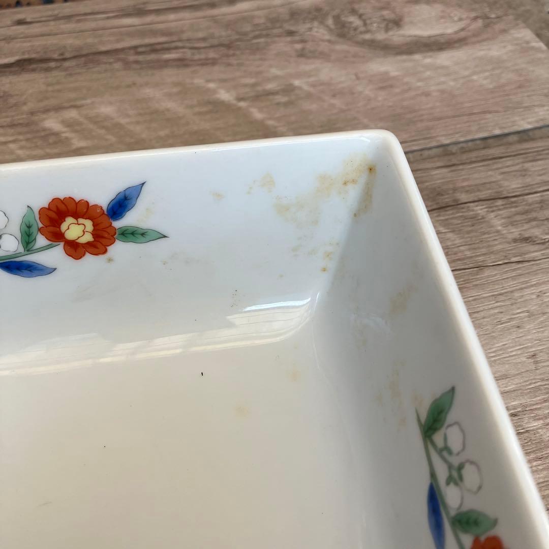 E-2 美濃焼 吾山窯 角鉢 3客セット 色絵 花鳥文 盛り鉢 盛付皿 和食器