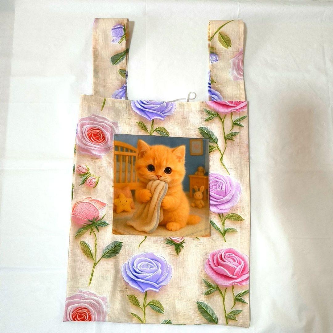 レンローズ様】ハンドメイドオーダー★猫と女の子★ポーチ&エコバッグ4点＋5点