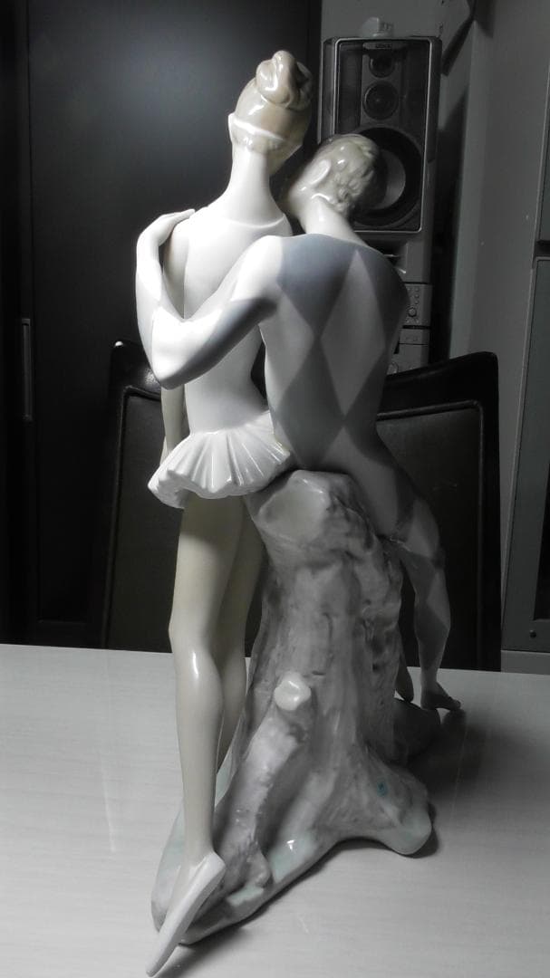 LLADRO　リヤドロ　【道化師とバレリーナ】35CM　リアドロ　陶器　Ｌ423