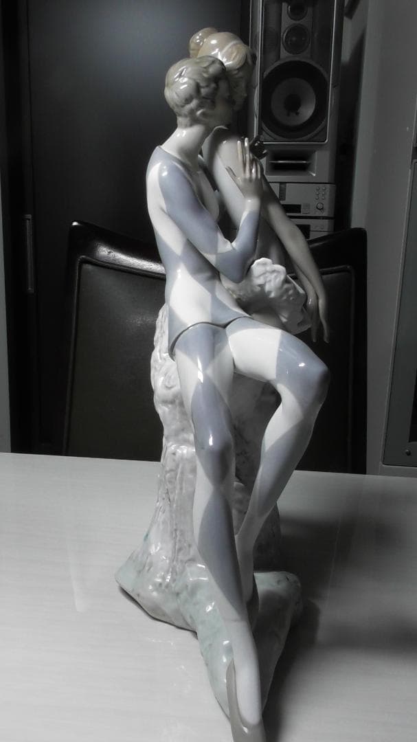 LLADRO　リヤドロ　【道化師とバレリーナ】35CM　リアドロ　陶器　Ｌ423