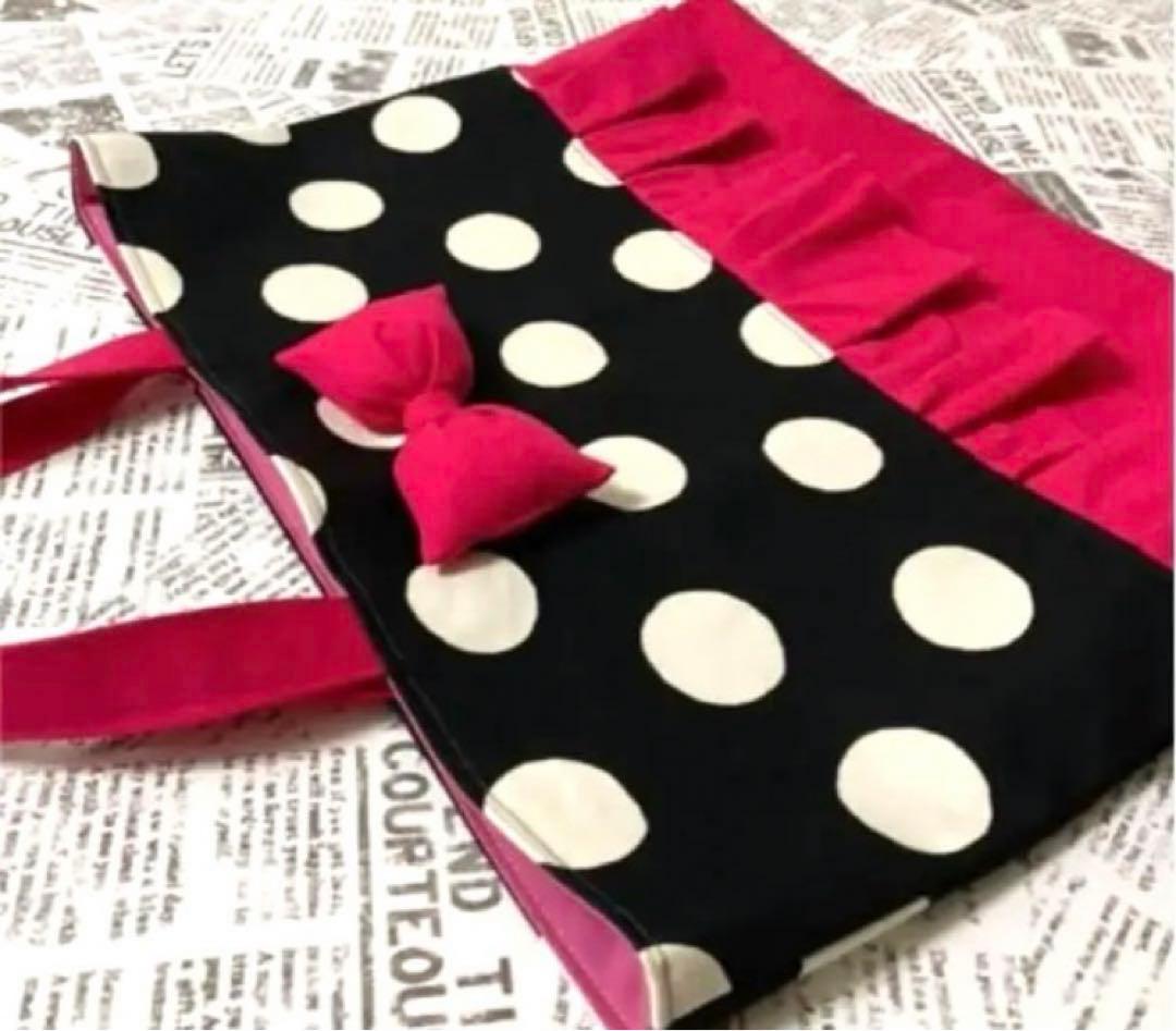 レッスンバッグ（帆布ドット）6点セット　ハンドメイド