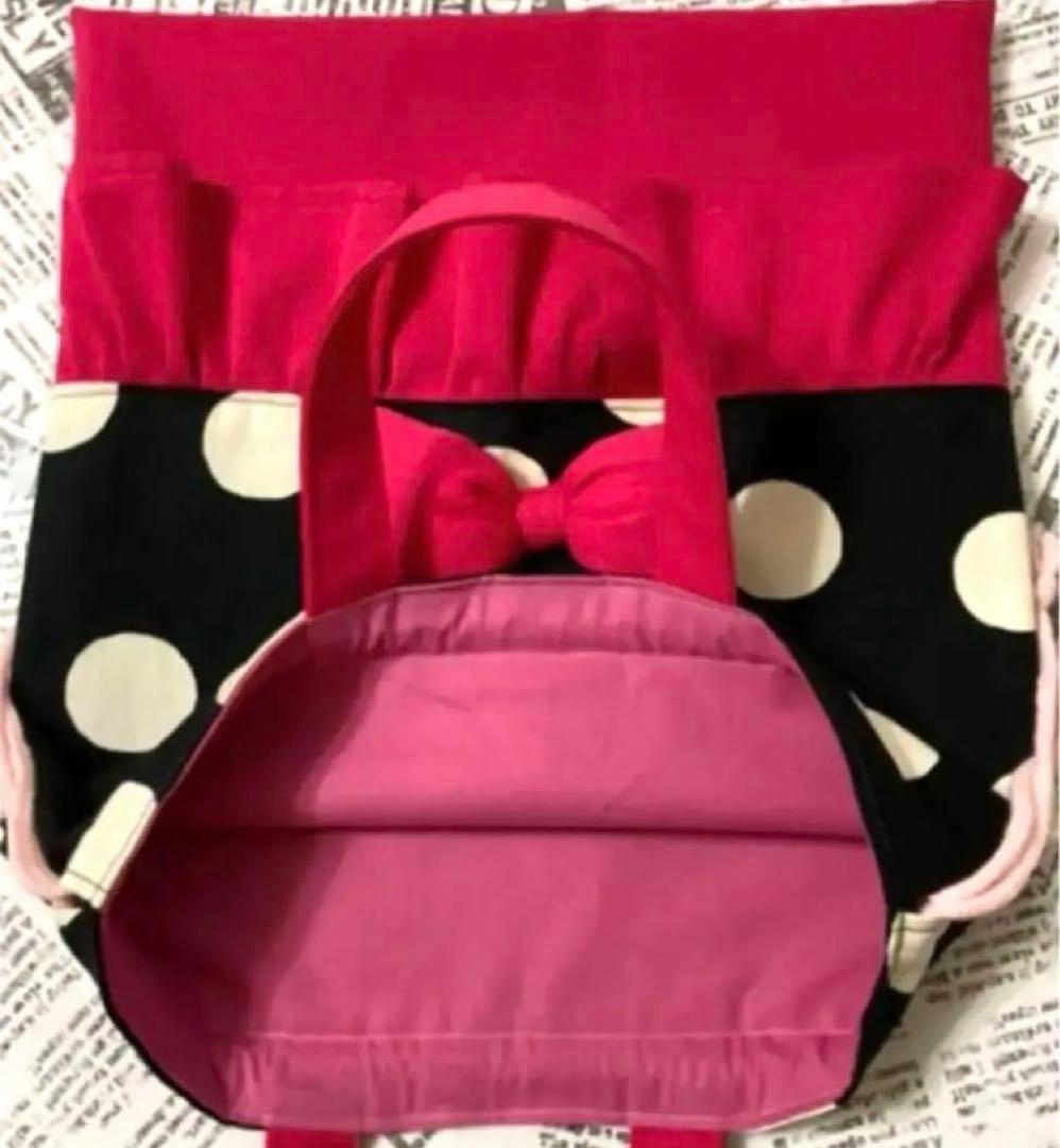 レッスンバッグ（帆布ドット）6点セット　ハンドメイド