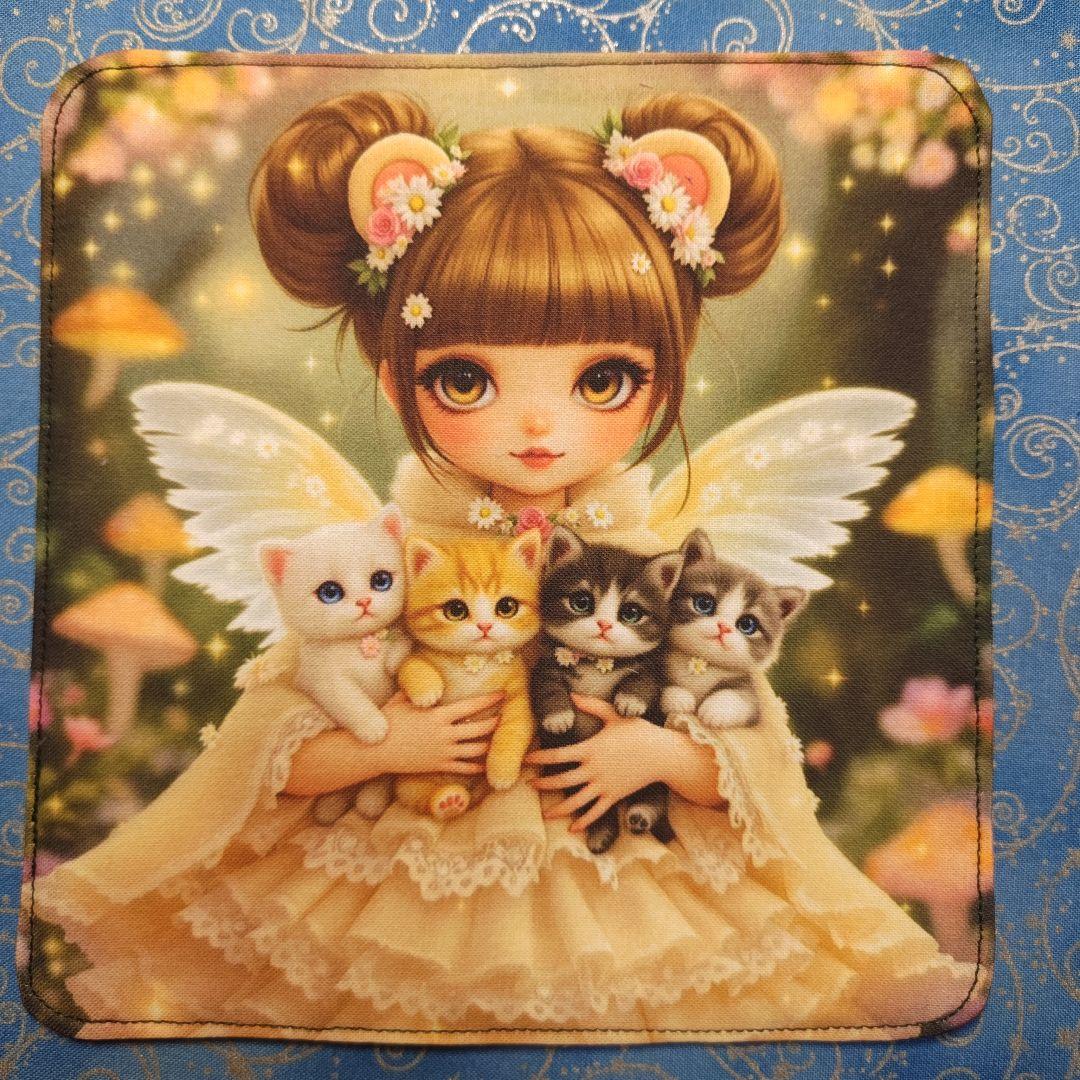 yourelia 　4重ハンカチ　ネコちゃん　ワンコさん柄　18枚