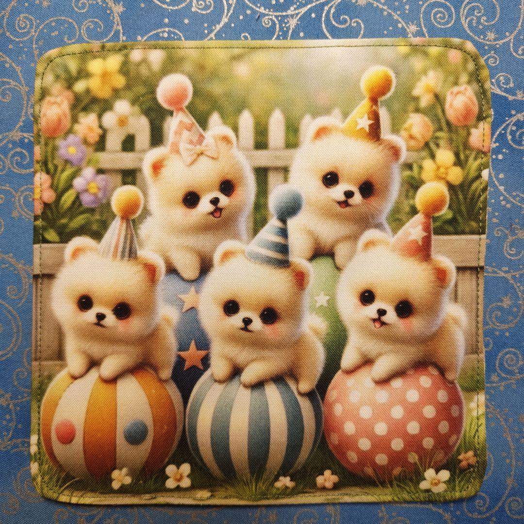 yourelia 　4重ハンカチ　ネコちゃん　ワンコさん柄　18枚