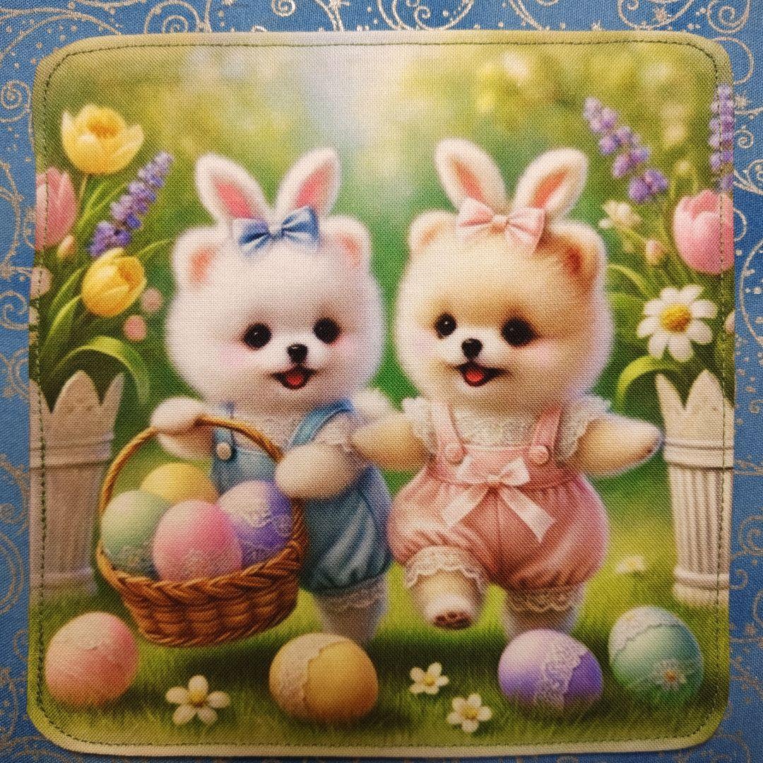 yourelia 　4重ハンカチ　ネコちゃん　ワンコさん柄　18枚