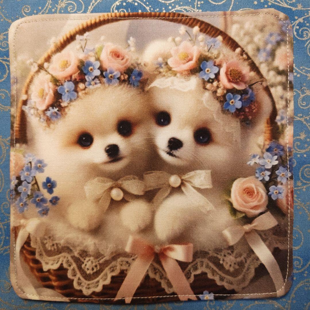 yourelia 　4重ハンカチ　ネコちゃん　ワンコさん柄　18枚