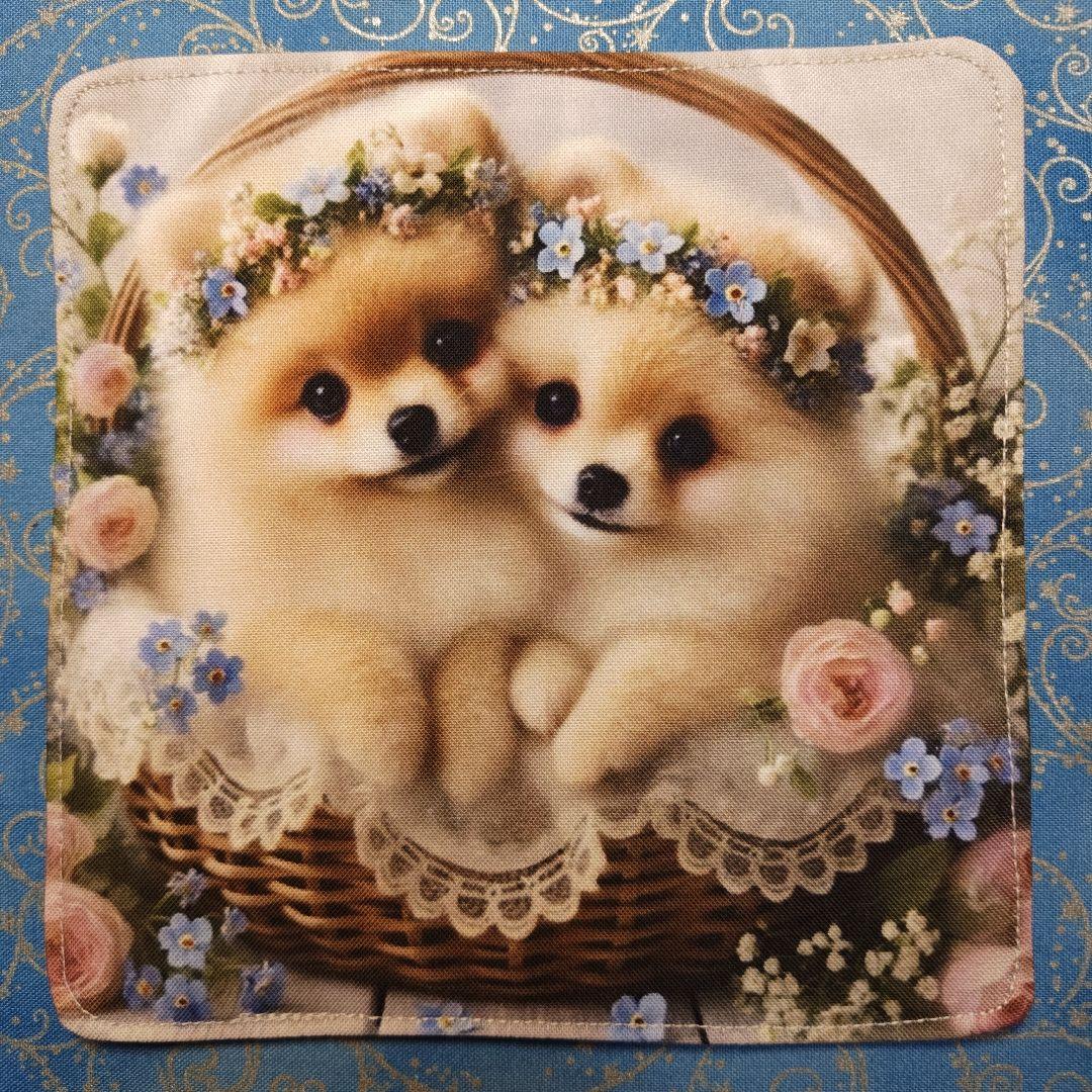 yourelia 　4重ハンカチ　ネコちゃん　ワンコさん柄　18枚