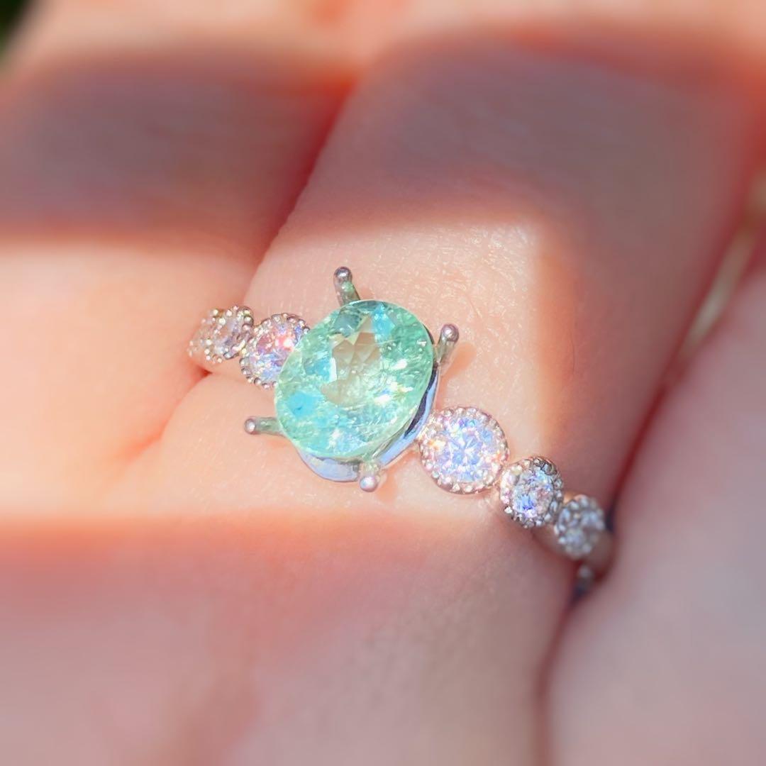 天然石　パライバトルマリン　ルース　リング