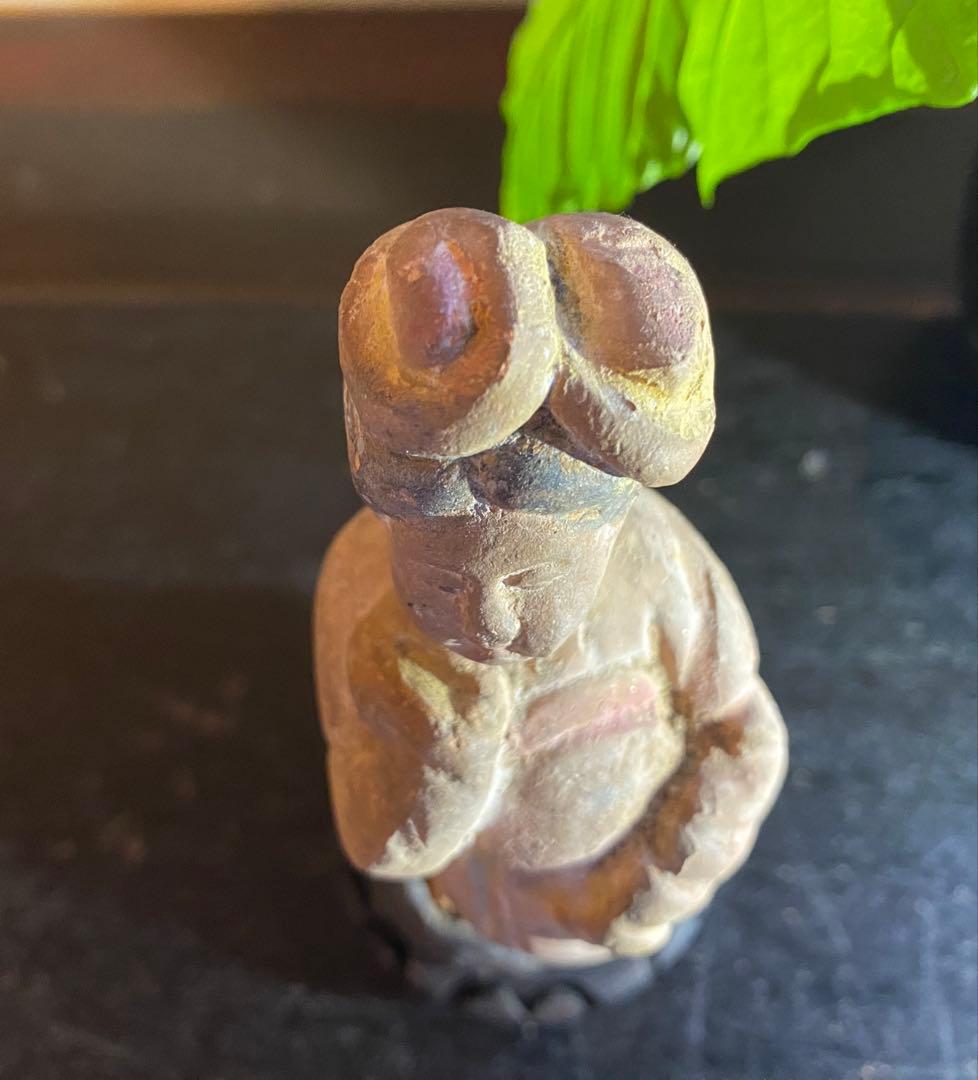 アンティーク　加彩婦人俑「かさいふじんよう」・鑑賞台付・２点セット ・レア