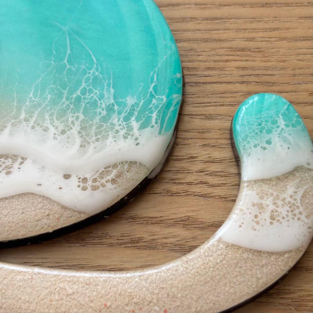 レジン　オーシャンアート　ねこパネル　海アート　No.1154