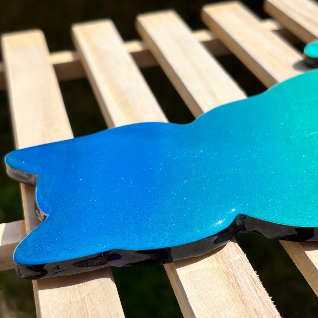 レジン　オーシャンアート　ねこパネル　海アート　No.1154