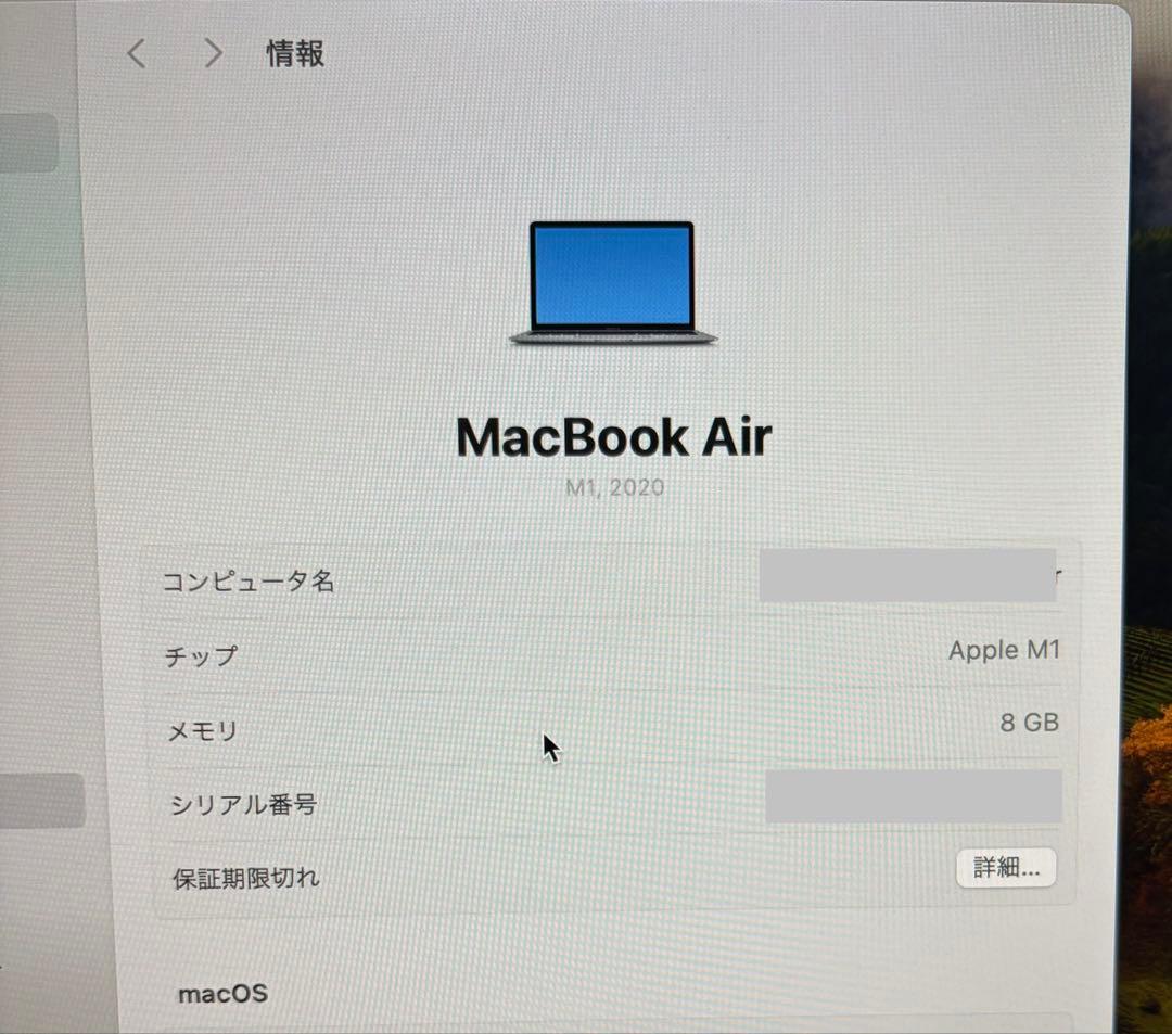 (難あり)Apple MacBook Air M1,2020 8G/256GB