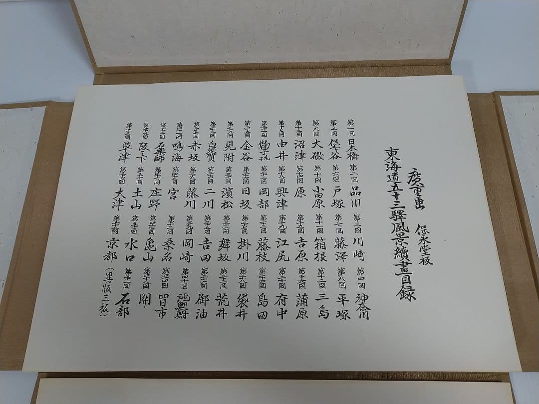 広重画 「東海道五十三次」 全58枚揃（55図+異版3枚）解説書付