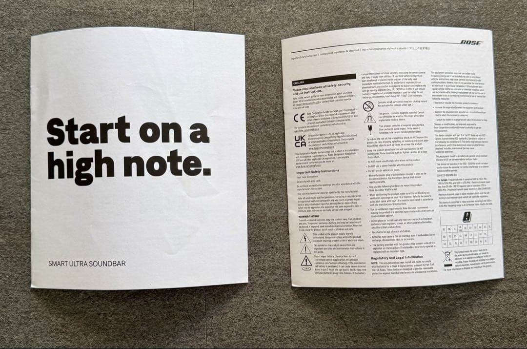 専用出品　Bose Smart Ultra Soundbar（ブラック）付属品